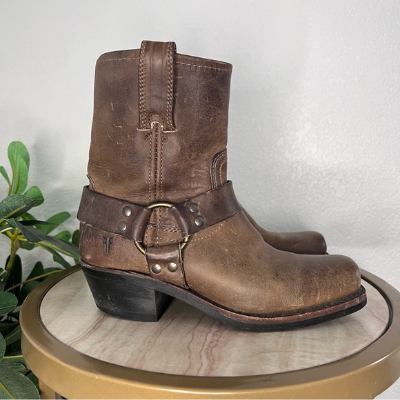 Frye Harness 8R Brown Leather Boots size 6 - Picture 2 of 13